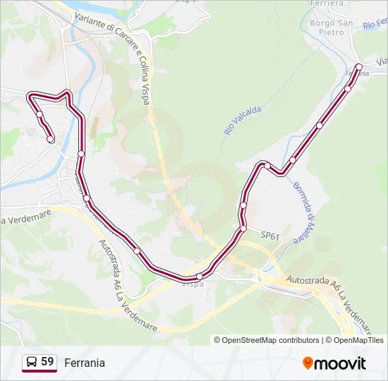 59 Bus Line Map