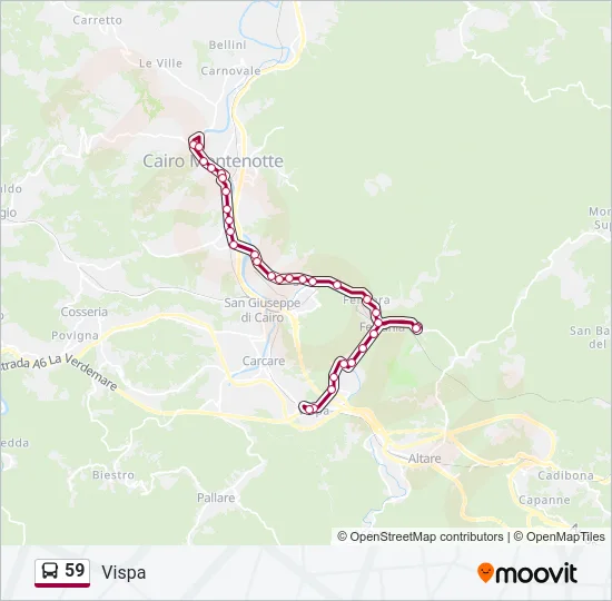 59 Bus Line Map