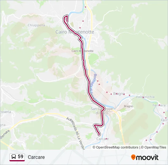 59 Bus Line Map