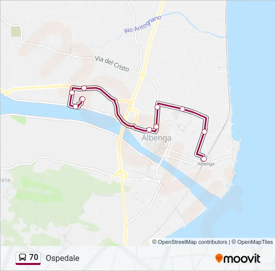 70 Bus Line Map