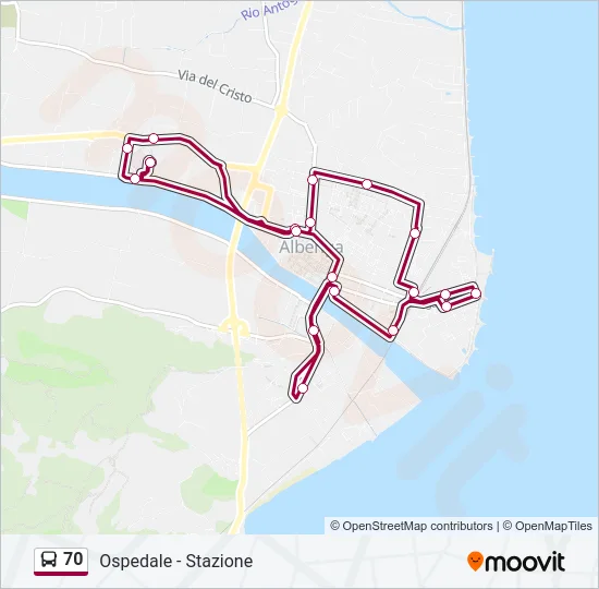 70 Bus Line Map