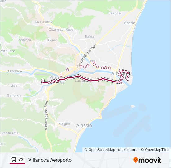 72 bus Line Map