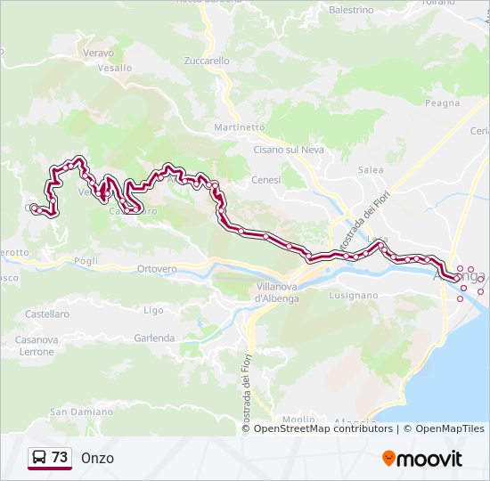 73 bus Line Map