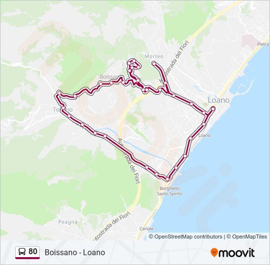 80 bus Line Map