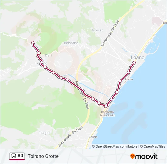 80 Bus Line Map