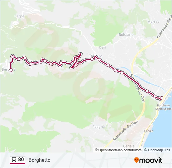 80 Bus Line Map