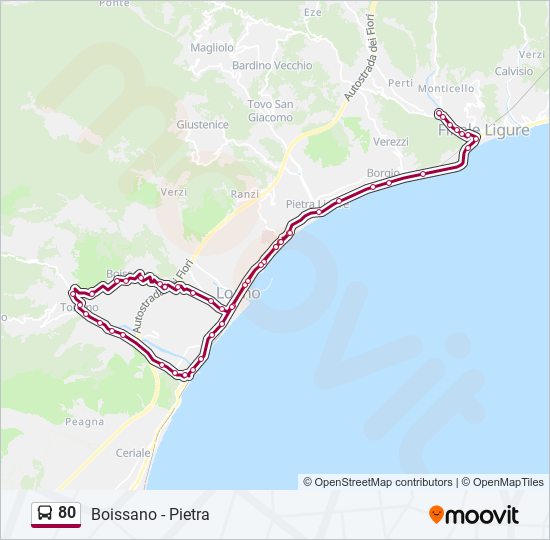 80 bus Line Map