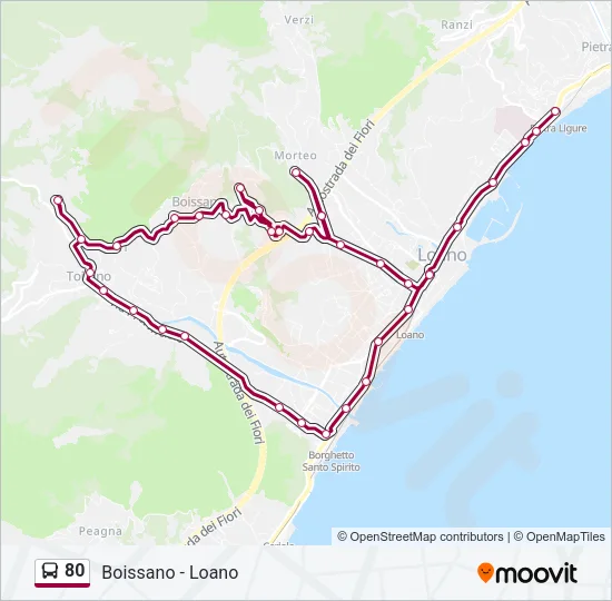 80 Bus Line Map