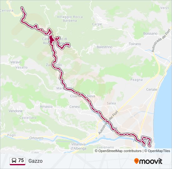 75 bus Line Map