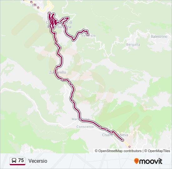 75 bus Line Map