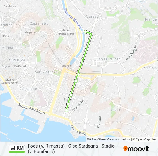 KM Bus Line Map