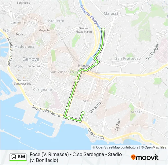 KM Bus Line Map