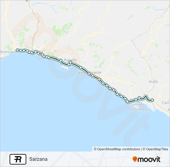 Percorso linea treno R