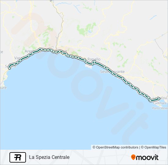 Percorso linea treno R