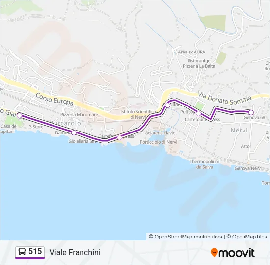 515 Bus Line Map