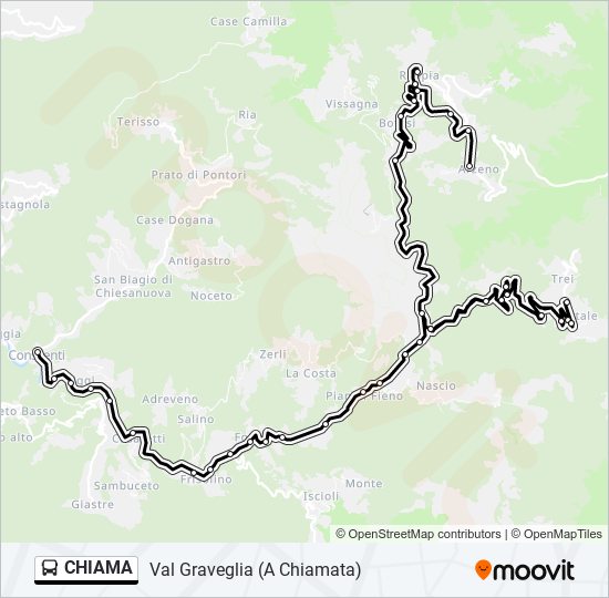 Percorso linea bus CHIAMA