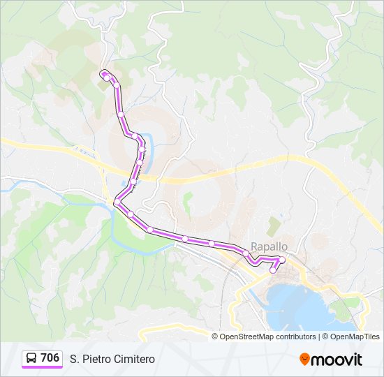 Percorso linea bus 706