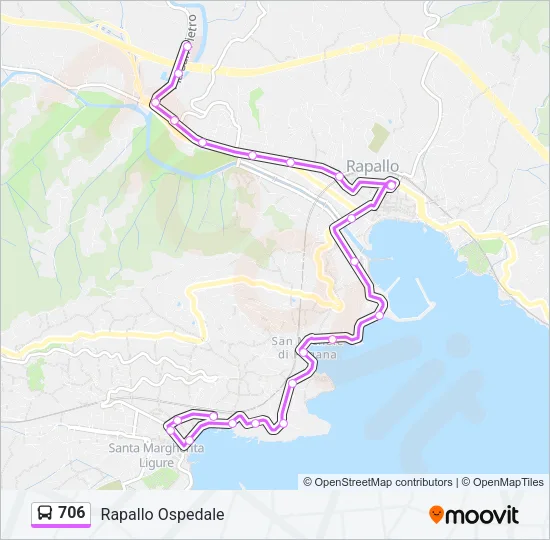 706 Bus Line Map