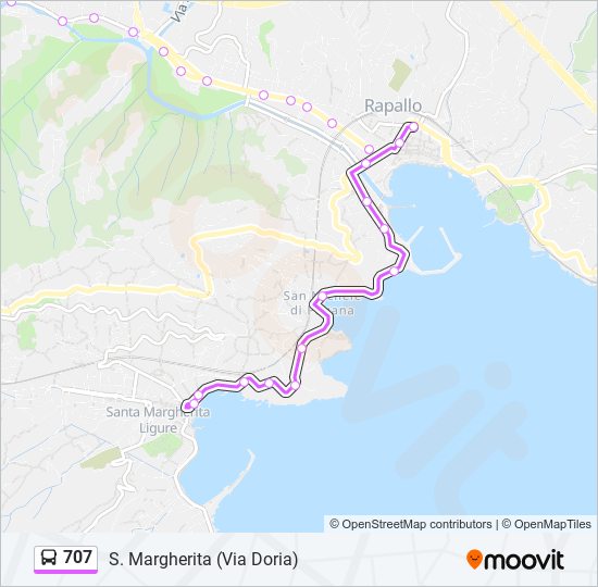 Percorso linea bus 707