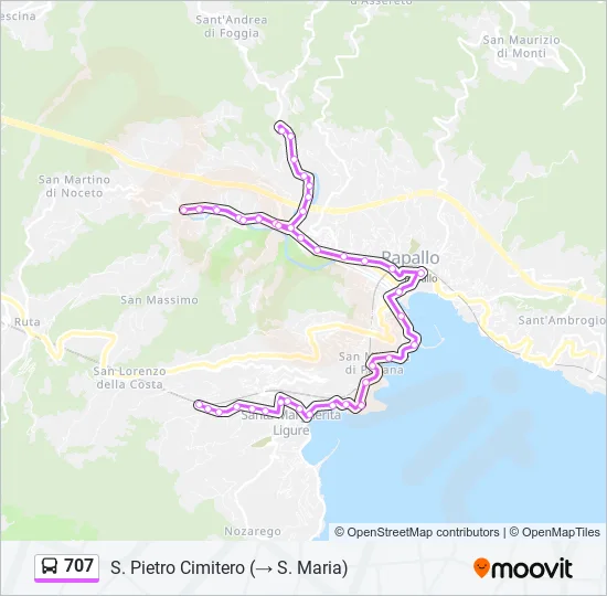 707 Bus Line Map