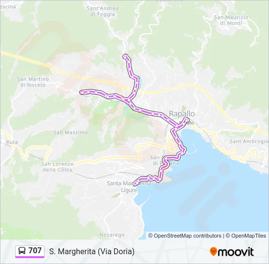 707 Bus Line Map