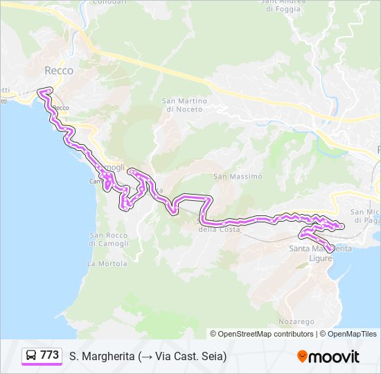 Percorso linea bus 773