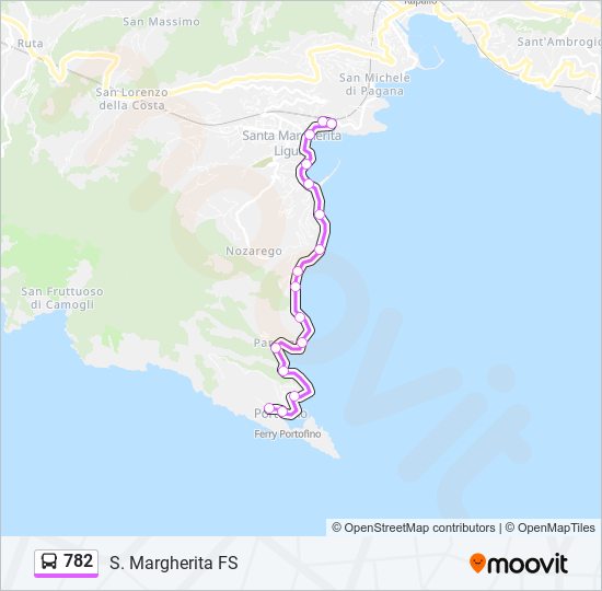 Percorso linea bus 782