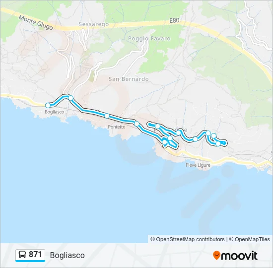 871 Bus Line Map
