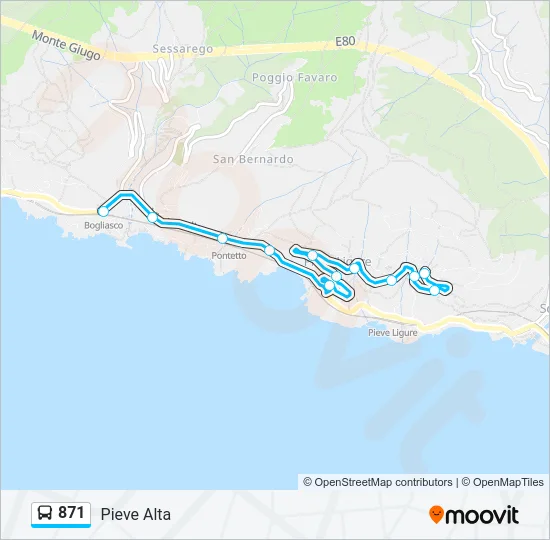 871 Bus Line Map