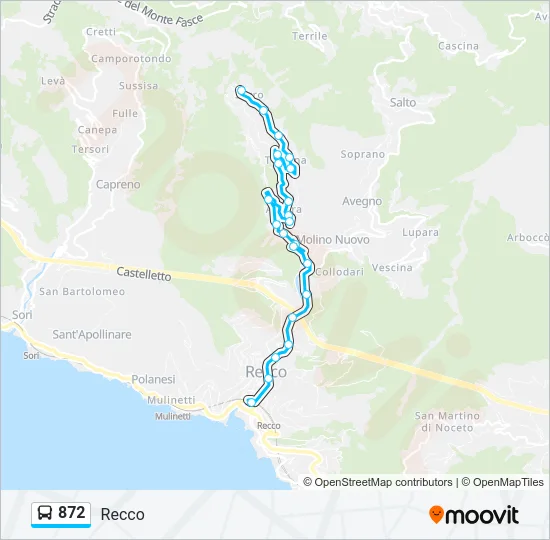 872 Bus Line Map