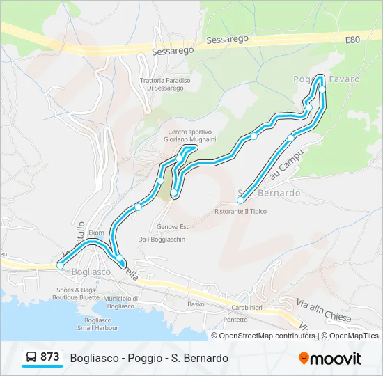 873 Bus Line Map