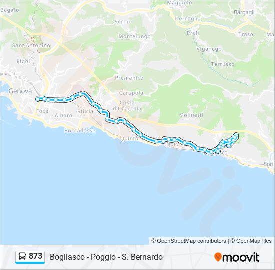 Percorso linea bus 873