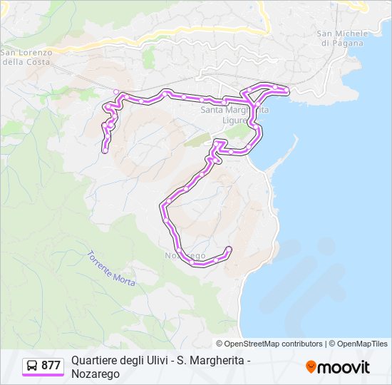 Percorso linea bus 877