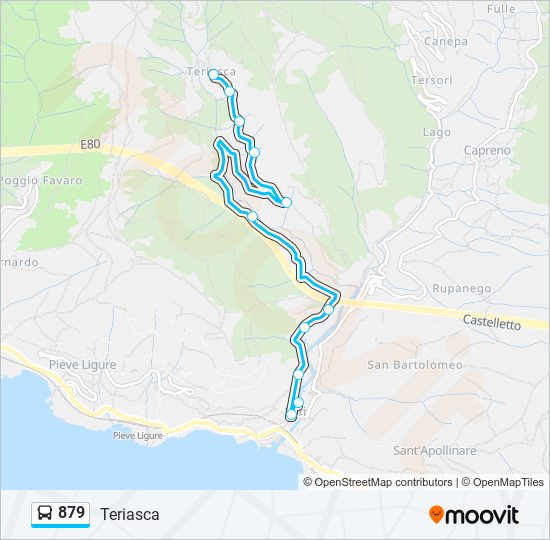 Percorso linea bus 879