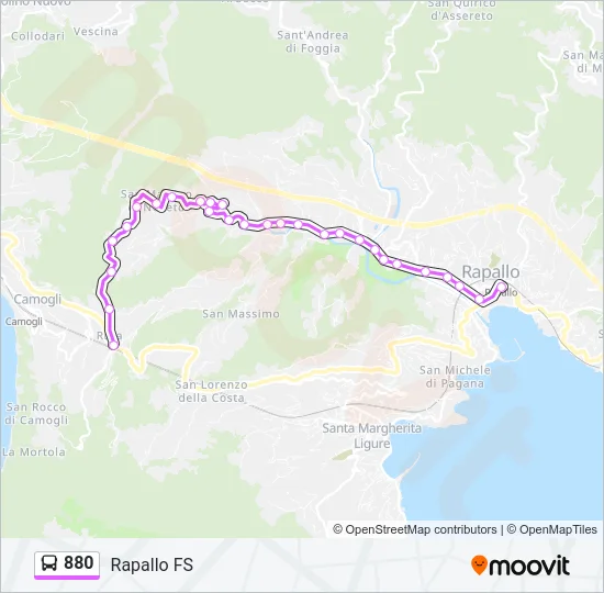 880 Bus Line Map