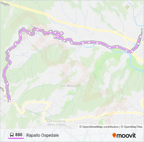 880 Bus Line Map