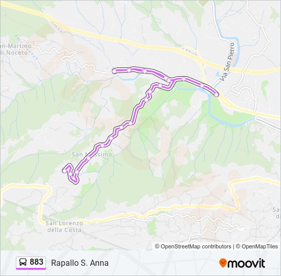 Percorso linea bus 883