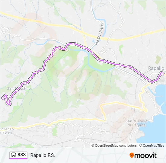 883 Bus Line Map