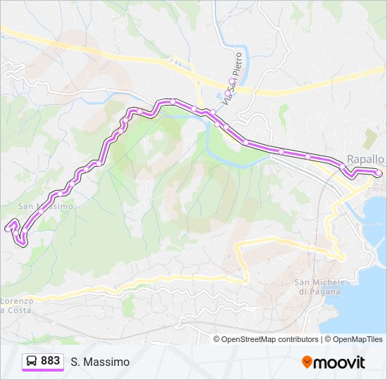 Percorso linea bus 883