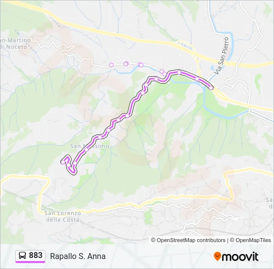883 Bus Line Map