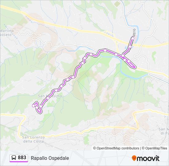 Percorso linea bus 883