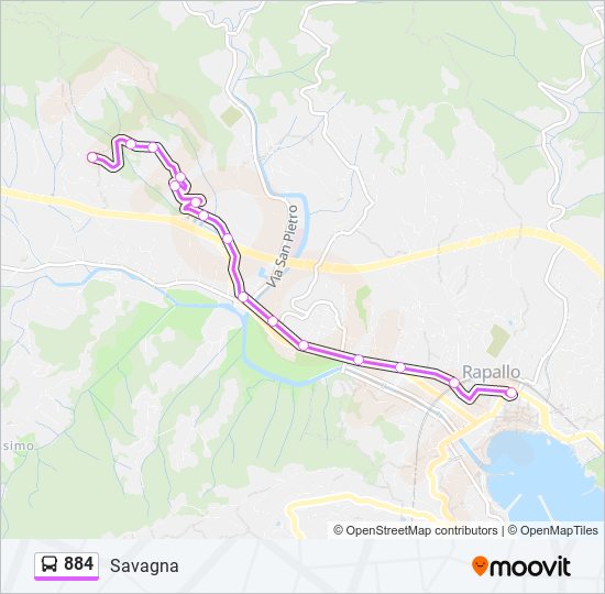 Percorso linea bus 884