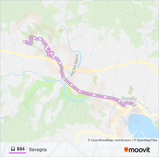 884 Bus Line Map