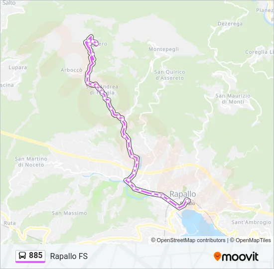 885 Bus Line Map