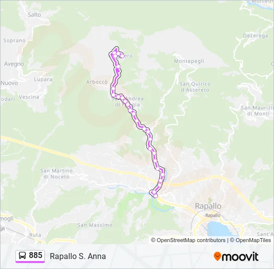885 Bus Line Map
