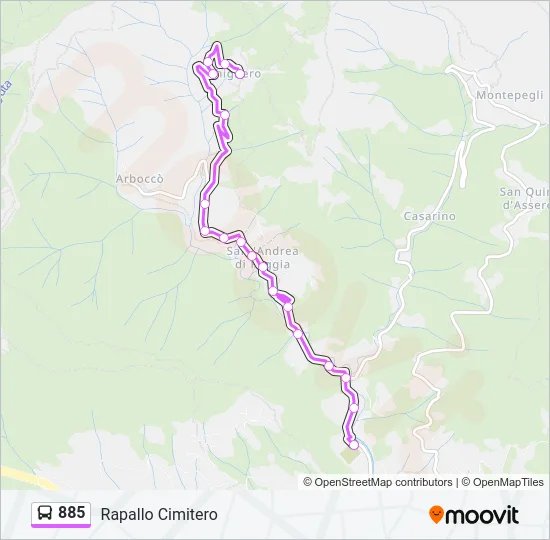 885 Bus Line Map