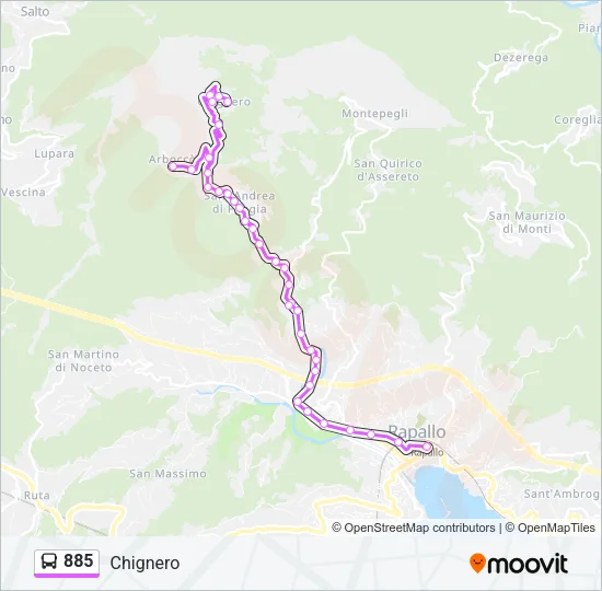 885 Bus Line Map
