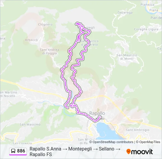 886 Bus Line Map
