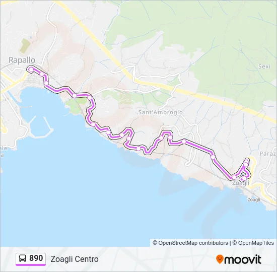 890 Bus Line Map