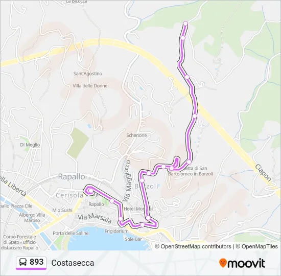 893 Bus Line Map